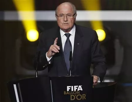 FIFA President Blatter speaks during the FIFA Ballon d'Or 2012 soccer awards ceremony in Zurich